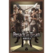 Attack on Titan: Season 3 - Group Wall Poster, 14.725" x 22.375", Framed
