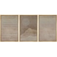 thumbnail image 2 of PixonSign Framed Wall Art Set Grunge Minimal Brown Polygons Graffiti & Street Patterns Abstract Artwork Neutral Minimalism Bohemian Nordic Modern Prints for Home Decor - 24"x36"x3 Panels Natural, 2 of 5