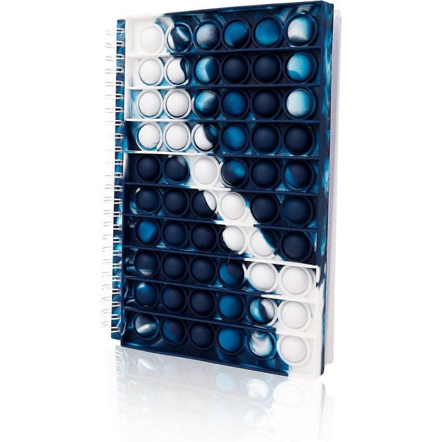 Cuaderno antiestrés con burbujas, cuaderno antiestrés para niñas y niños, cuaderno de ejercicios para la escuela, el hogar, la universidad y la oficina (azul tie-dye)
