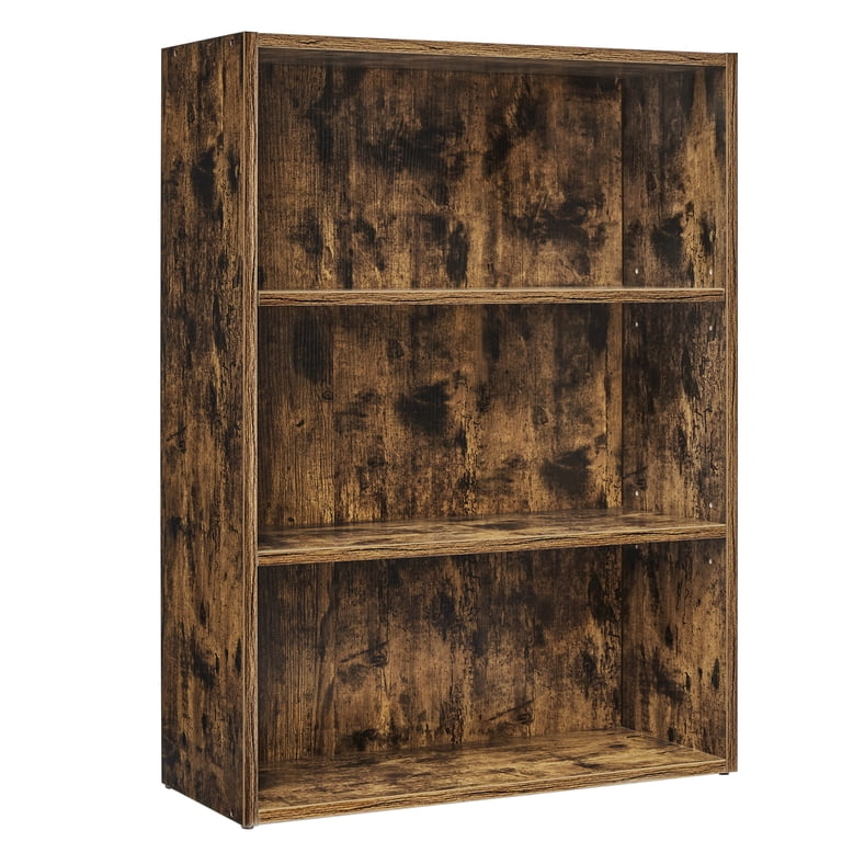 Cube Storage Organizer 3-Tier Bookshelf, Rustic Brown photo 3