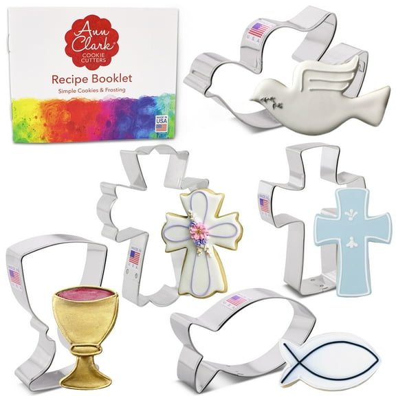 Ann Clark Communion Cookie Cutter Set, 5-Piece, Made in USA