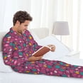 thumbnail image 5 of Bingfone Men's Pajama Set 2 Piece Loungewear PJs, Long Sleeve with Pajama Pants-Summer Flamingo, 5 of 7