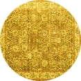 thumbnail image 1 of Ahgly Company Machine Washable Indoor Round Persian Yellow Traditional Area Rugs, 7' Round, 1 of 4