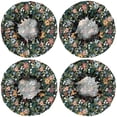 thumbnail image 2 of Shower Caps,Pioneer Flower Floral Print Pattern Waterproof Shower Cap for Women 4 Pieces,Double Reusable Hair Cover for Shower PEVA Elastic Stretch Hem, 2 of 7