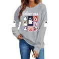 thumbnail image 5 of NTACZA Fall Sweatshirts for Women Crew Neck Halloween Spooky Season Sweatshirt Cute Ghost Grapic Long Sleeve Pullover Tops Cozy Daily Outfits Gray L, 5 of 6