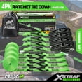 thumbnail image 5 of XSTRAP STANDARD Ratchet Tie Down Straps - 4 Pk - 1'' x 15 Ft 1890 Lbs Break Strength-Cargo Straps with Integrated Soft Loops, Truck (Green), 5 of 8