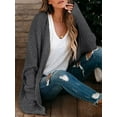 thumbnail image 4 of Sherrylily Women Chunky Popcorn Cardigan Open Front Boyfriend Batwing Fuzzy Knit Coat, 4 of 7
