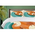 thumbnail image 4 of Ambesonne Ride the Wave Duvet Cover Sets, Retro Man Surfing, 2-King, Orange Cream and Teal, 4 of 6