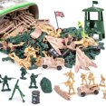 thumbnail image 1 of Set militar de 3 nutrias para hombre, 120 unidades, con vehículos y tapete de juego, 1 of 6