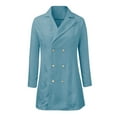 thumbnail image 3 of "Aayomet Womens Coat Women's Big Notch Lapel Single Mid-Long Wool Blend Coat,Sky Blue M", 3 of 4