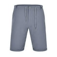thumbnail image 3 of HCNTES Men's Casual Cotton Linen Shorts 2024 Elastic Waist Shorts Drawstring Workout Running Jogging Beach Sweat Shorts with Pockets(Grey,XXL), 3 of 7