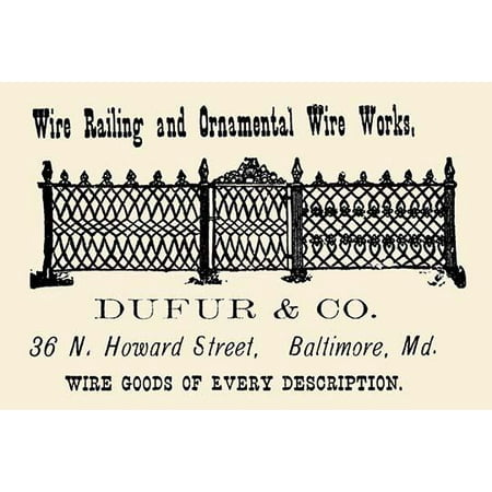 Wide Railing - Dufur & Co Wire Railing and Ornamental Wire Works- Fine Art Canvas Print (20