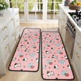 thumbnail image 4 of Kitchen Rugs Sets Of 2,Pink Cow Milk Strawberry Pattern Anti Fatigue Kitchen Mat Rugs Non Slip Washable,Decorative Kitchen Floor Mats for Kitchen,Sink,Laundry,17"x47"+17"x47", 4 of 5