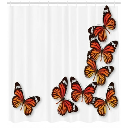 Butterflies Shower Curtain Monarch Butterfly Figures Flying Frame