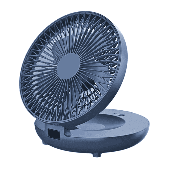SpaceMuse Portable Camping Fan with Light for Tents, Battery Operated Rechargeable, Foldable Usb Small Table Fans for Travel, Office, Indoors, Blue