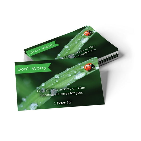Pass Along Scripture Cards, Don't Worry, 1 Peter 5:7, Pack 25