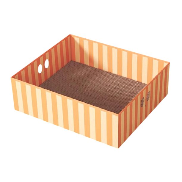 Cama de cartón para gatos, rascador para gatos de interior Naranja Blanco