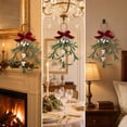 thumbnail image 7 of JJV Mistletoe Christmas Decor, Artificial Mistletoe Hanging Ornament with Velvet Bow and White Berries for Doorway, Glitter Leaf Hanging Holiday Decoration, 7 of 7