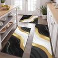 thumbnail image 2 of Black White Gold Marble Pattern Kitchen Rugs Sets Of 3,Kitchen Runner Rugs Non Skid Washable,Decorative Kitchen Floor Mats for Kitchen,Sink,Laundry,17"x30"+ 17"x47" + 17"x59", 2 of 6