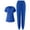 Blue, variant on Scrub Sets for Women V Neck Short Sleeve Tops Scrubs Jogger Suit Pants Nurse Workwear Pocketed Medical Uniform