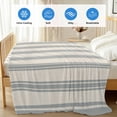 thumbnail image 4 of Blue Striped Cooling Blanket, Lightweight Breathable Summer Throw Blanket with Double Sided Cold Effect, Modern Farmhouse Stripes Rustic Picnic Beach Blankets Bed Sheet for Hot Sleepers 50"x60", 4 of 8