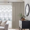 thumbnail image 6 of Linen Sheer Pleated Curtains 120 Inches Long 70 Inch Wide Patio Sliding Door Curtains Light Filtering Semi Sheer Pinch Pleat Drapes Burlywood Taupe Extra Wide 70x120 Drapes for Living Dining Room, 6 of 9
