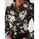 thumbnail image 3 of Blusa de mujer con cuello en V y botones estampados, manga larga, blusa suelta de otoño, 3 of 4