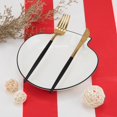 thumbnail image 5 of 2 Pcs Red and White Striped Plastic Tablecloth Waterproof Rectangle Tablecloth for Holiday Party Picnic Decoration, 54" x 107", 5 of 5