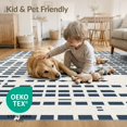 thumbnail image 4 of ODIKA 4'x6' Navy Blue Geometric Grid Pattern Washable Area Rug Modern Abstract Rectangular Motifs with Diamond Non-Slip, Chair-Friendly, Flatwoven for Home Office, Under Desk, 4 of 7