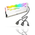thumbnail image 2 of Inteprter COOLMOON Dragon Armor SYNC aleación de aluminio RAM Shell radiador MOD 2 uds A-RGB RAM Armor Rainbow Lighting Memory Cooler Estaciones de acoplamiento para portátiles Blanco, 2 of 6