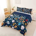 thumbnail image 2 of Erosebridal Initial Alphabet M Queen Comforter Set,American Rugby Sport Games Kids Bedding Comforter Set For Boys,Reversible navy blue,3pcs, 2 of 7
