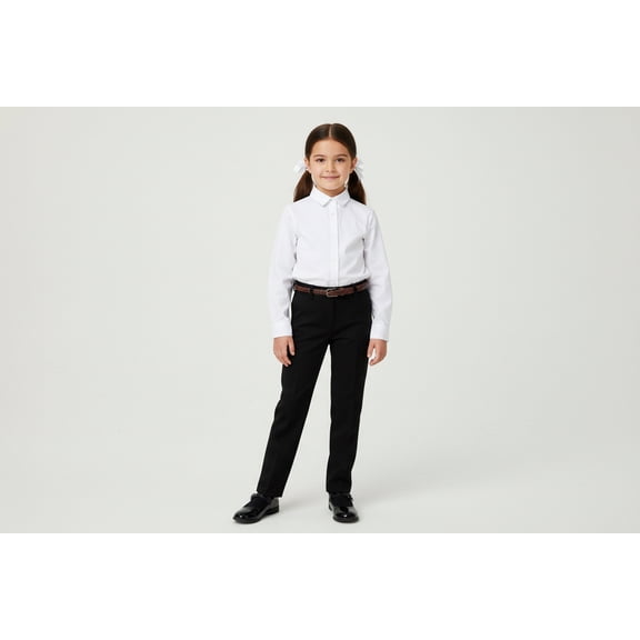Little Girls Pants With Side Slit Size 7 Black
