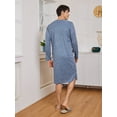 thumbnail image 2 of Men Gingham Print Half Button Sleep Robe, 2 of 5