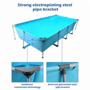 GASKY 15FT Swimming Pool Metal Frame Rectangular Frame Outdoor Backyard Above Ground Family Teenagers Splash