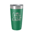 thumbnail image 1 of Crazy Cat Lady Tumbler Travel Mug Funny Cat Lover Gift Insulated Laser Engraved Coffee Cup 20 oz Green, 1 of 1