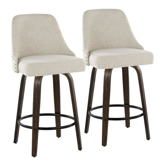LumiSource Studded Marcel 27" Fixed-Height Counter Stool - Set of 2