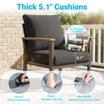 thumbnail image 6 of Muphyers 9 Piece Aluminum Patio Furniture Set, All Weather Patio Conversation Sets, Swivel Rocking Chairs and Ottomans, 5.1" Cushions Outdoor Couch for Porch, Garden, Backyard, Deck,Black, 6 of 15