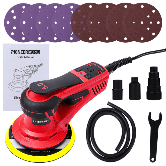 Electric Random Orbital Sander, 350W 6 inch 10000 RPM Low Vibration Polisher Sander with 20 Sander Papers