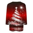 thumbnail image 4 of gakvbuo Christmas Sweatshirt For Women Funny Christmas 3/4 Sleeve Work Business Blouse Tunic Tops Crewneck Sports TShirts Pullover Sweatshirt For Women Gifts for Christmas, 4 of 5