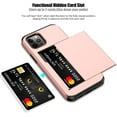 thumbnail image 2 of for iPhone 12 Case,iPhone 12 Pro Case with Card Holder Heavy Duty Protective Dual Layer Shockproof Hidden Card Slot Slim Wallet Case for iPhone 12/12 Pro for Men&Women(Rose Gold), 2 of 14