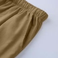 thumbnail image 5 of Men's Linen Pants Casual Beach Yoga Wide Leg Loose Fit Drawstring Elastic Waist Straight Trousers with Pockets Yellow, 5 of 5