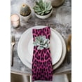 thumbnail image 2 of Pink Leopard Print Cloth Napkins Set of 8 Reusable Dinner Napkins, Retro Chic Abstract Animals Texture Cocktail Napkin Washable Table Napkins for Wedding/Holiday Party/Baby Shower 20"x20", 2 of 7