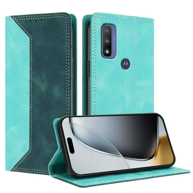 Phone Case for Motorola Moto G Pure FOXDOCK Premium Leather,Creative Dual-Color Cover with Card Slot,Shockproof