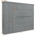 thumbnail image 2 of 72"H Gray Full Size Murphy Bed (Reversible Wardrobe+2 Drawers – Fold-Down Space-Saving, Top Shelf, 107.5"L), 2 of 27