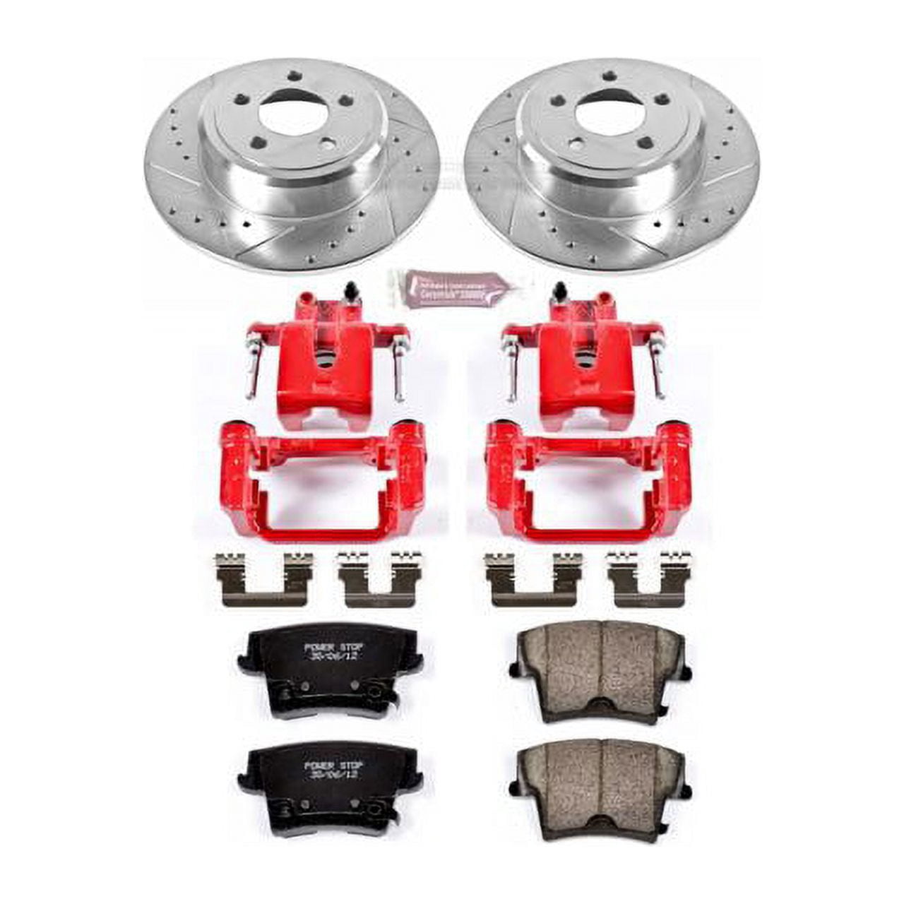 PowerStop Rear Z23 Evolution Sport Brake Pad and Rotor Kit with Red Powder Coated Calipers Fits: CHRYSLER DODGE Select Models KC1719