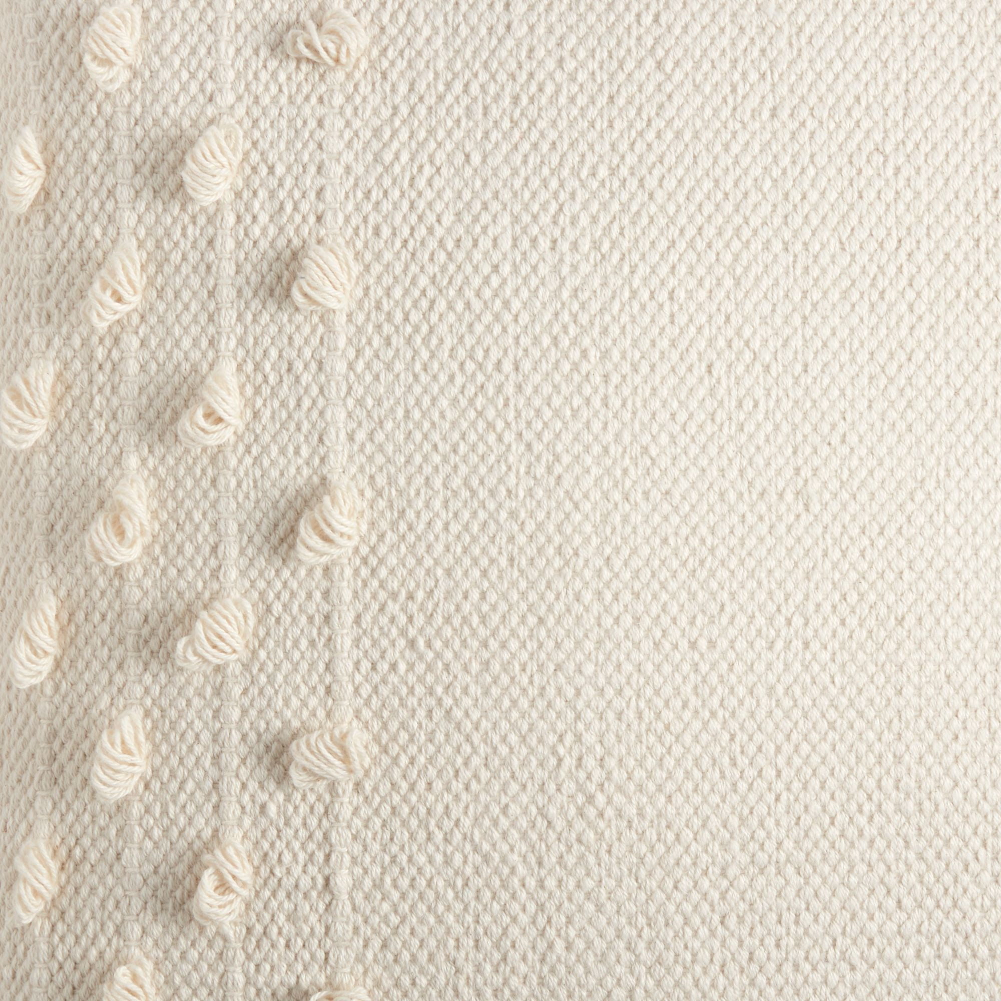 Wanda June Home Textured Cotton Tassel Pillow, 1 Piece, Ivory, 20"x20" by Miranda Lambert