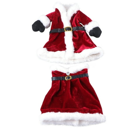 

2pcs Christmas Wine Bottle Dress Skirt Set Bags Wine Bottle Wrap Red Wine Bottle Pouch Christmas Decorative Dust-proof Wine Cover
