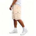 thumbnail image 4 of Homeyce Cargo Short for Men with Multi Pockets Elastic Waist Short Pants Drawstring Ripstop Straight Leg Cargo Short Relaxed Fit Outdoor Hiking Camo Stretch Outfit,Brown M, 4 of 5