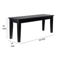 thumbnail image 5 of Benjara Nova Dining Bench- Shaker Style- High Gloss Black Rubberwood- 44", 5 of 5