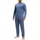 thumbnail image 5 of INSPIRAR CHIC Conjunto de Pijamas de 2 Piezas de Manga Larga con Cuello Redondo Casual con Patrón de Rayas L Azul Gris, 5 of 6